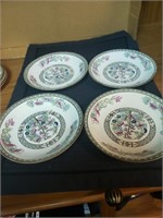 Set Of 4  J&G MEAKIN "INDIAN TREE" HANLEY Plat