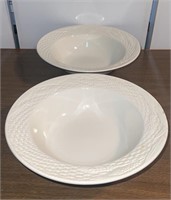 Lot of 2 Mikasa Large Rim Soup Bowl Plate