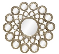 Large Mirror with Gold Circle Frame