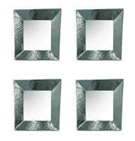 Set of 4 Chrome Framed Square Mirrors