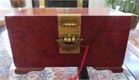 DECORATIVE CHINESE WOODEN BOX WITH FISH LOCK