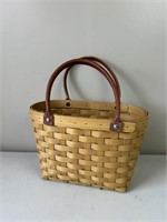 Longaberger Basket w/ Leather Handles