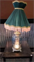 Ornate Glass Lamp with Shade