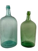 2 Vintage Large Glass Bottles