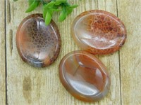 FIRE AGATE WORRY STONES ROCK STONE LAPIDARY SPECIM