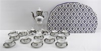 15pc Decor Artig Italy Tea Cup Set w Case