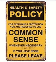 Health & Safety Policy Metal Sign