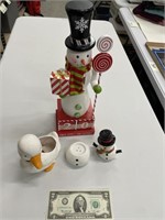 Christmas Snowman Lot, Salt & Pepper Snowman, Duck