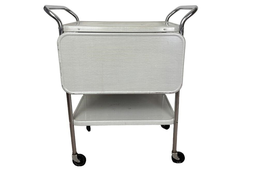 Vintage Cosco Metal 2-Tier Rolling Utility Cart