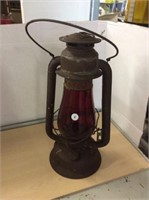 GSW Lantern With Red Glass Shade