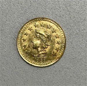 1858 1/2 CALIFORNIA GOLD COIN
