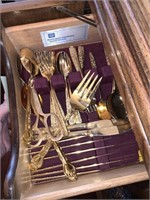 LOT OF GOLD PLATED FLATWARE