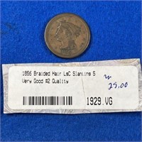 1856 Braided Hair Large Cent