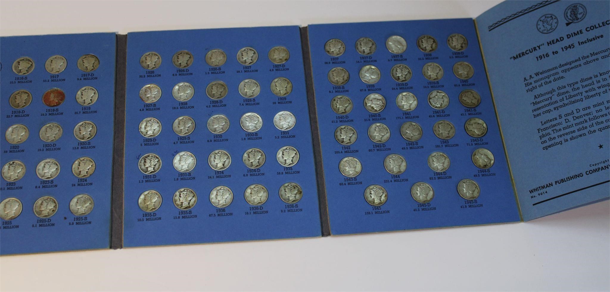 1916 to 1945 Mercury Head Dimes