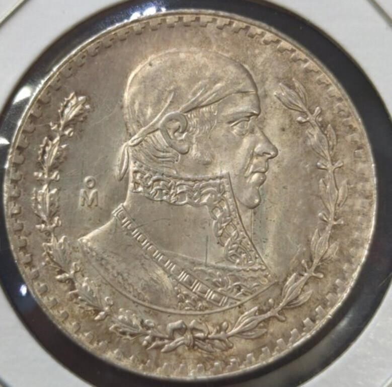 Silver 1967 Mexico un peso coin