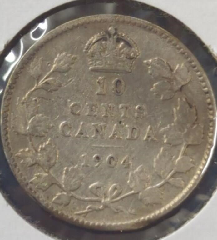 Silver 1904 Canadian dime