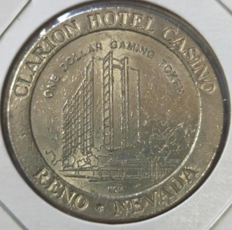 $1 gaming token Clarion hotel casino Reno, Nevada