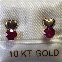 $120 10K  Ruby Earrings