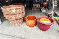 (2) Lg Ceramic Planters & Other Misc. Planters