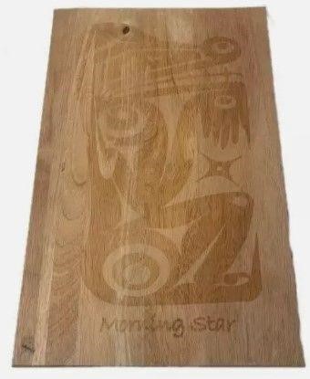 "Morning Star" Tribal Burned Wood Design Wall Art