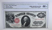 1917 $1 LEGAL TENDER CGA OPQ GEM UNC