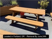 6' WOOD PICNIC TABLE (LOCATED ON 2ND FLOOR ROOF)