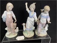 3 Lladros Girl Figurines