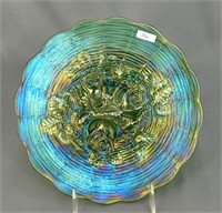 Rose Show 9" plate - emerald green