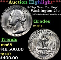 ***Auction Highlight*** 1965-p Washington Quarter