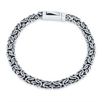 Sterling Silver Byzantine Bracelet Bar Lock