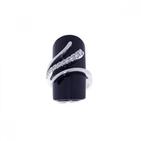 Sterling Silver Black Stone Crystal Wrap Ring