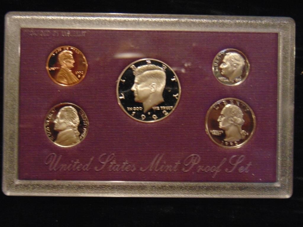 1992 US Mint Proof Set W/COA