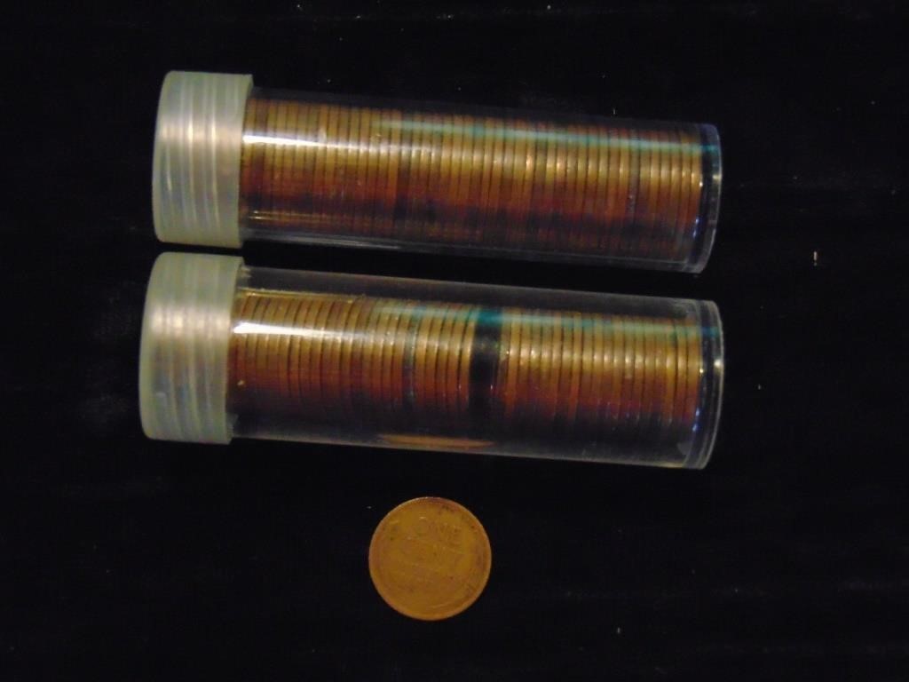 (2) Rolls of Wheat Pennies