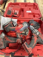 MILWAUKEE 18V TOOL KIT W/ CHARGER, BATTERIES,