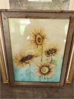 Vintage Sunflower Framed Art