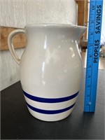 Roseville Pottery 2 qt. Blue Stripe Pitcher