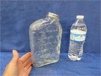 older glass water bottle & lid - clear