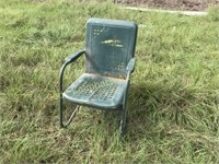 Antique Waffle Pattern metal patio chair