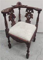 Carved Back Corner Chair