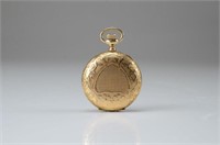 Waltham hunter pocket watch with 10k gold chain