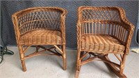 Child Size Wicker Rocker and Chair