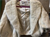 CARL W HERRMANN FURS WRAP AND WHITE NIGHT GOWN