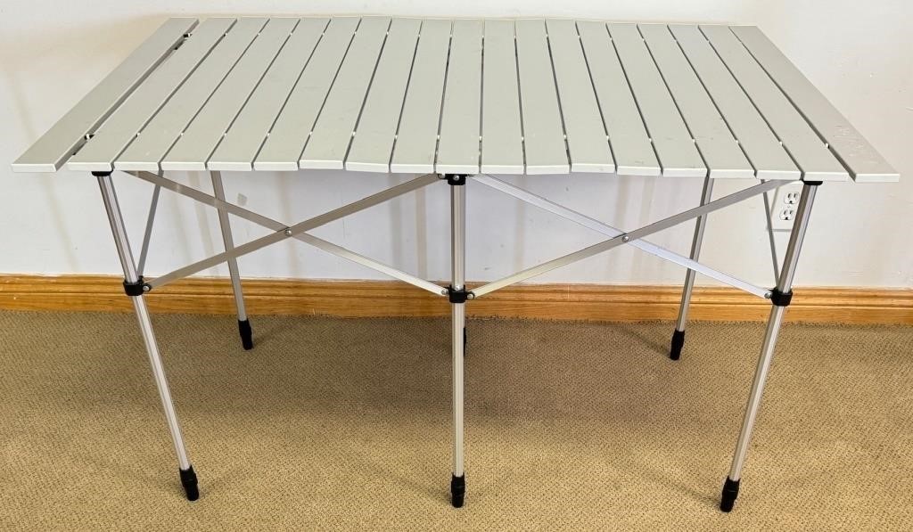 LIKE NEW CABELA'S ALUMINUM ROLL TOP TABLE