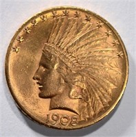 1908-S $10 GOLD INDIAN BU