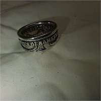 Silver Toned Coin Type Ring