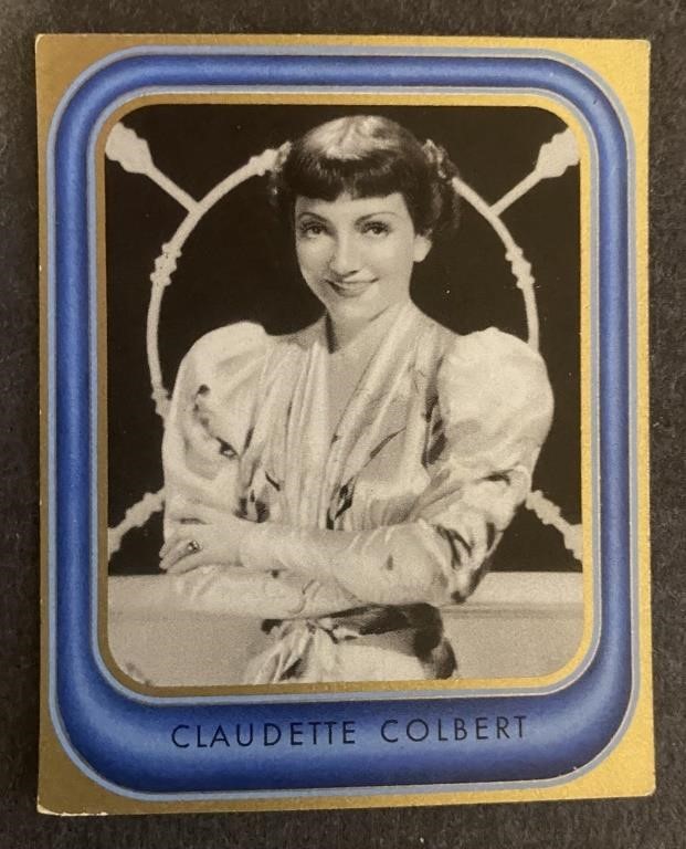 CLAUDETTE COLBERT: Antique Tobacco Card (1936)