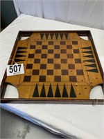 antique wooden checker board patent 1897 24 1"2
