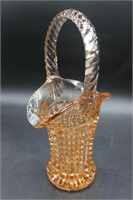 Vintage Fenton art glass handled basket
