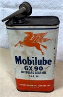 Vintage Quart MOBILUBE gear oil can