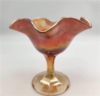 Marigold Carnival Glass Compote